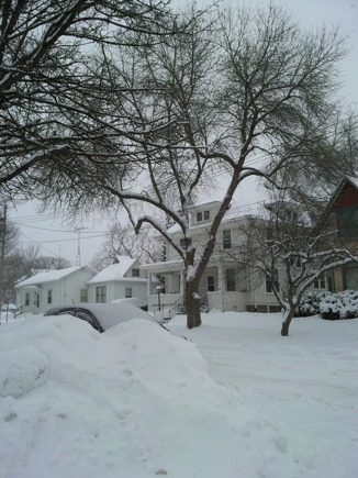 N Johnson Street im Schnee